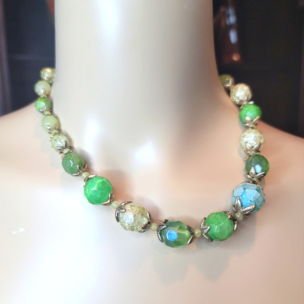 Nolah Elan Gallery Curated Murano Italian Glass beads with 18k plated Palm Leafs